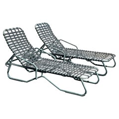 A Pair Of Used Brown Jordan Outdoor Chaises