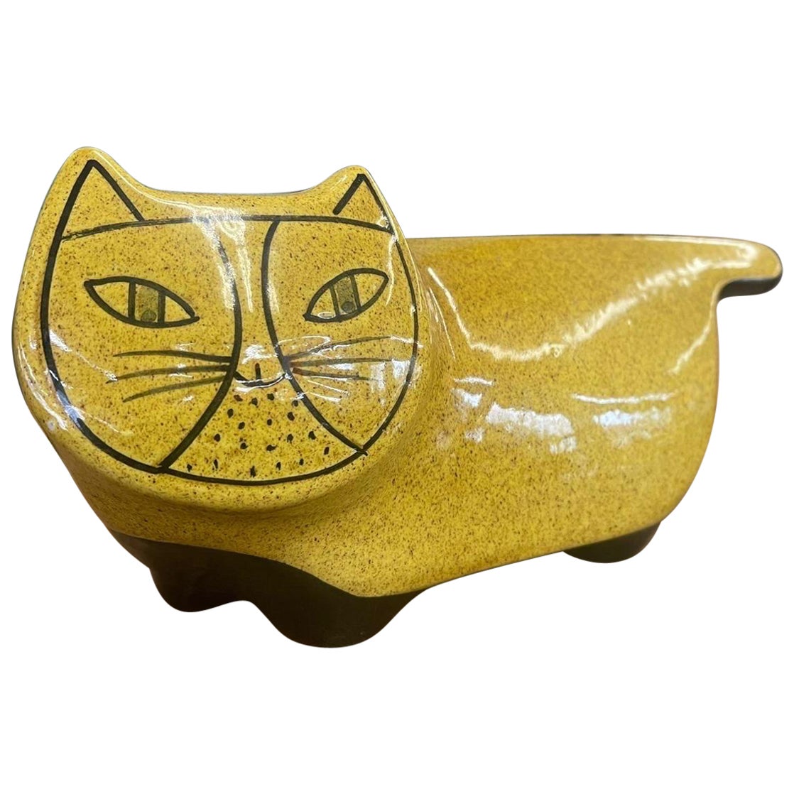 Vintage Mid Century Modern Italian Baldelli Ceramics Cat Coin Collector. For Sale