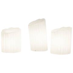 Set of Three Column Lamps Seguso, Vetri Arte, circa 1980 12