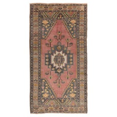 4.5x8.4 Ft Vintage Handmade Village Rug, Ca 1955, One-of-a-kind Oriental Carpet