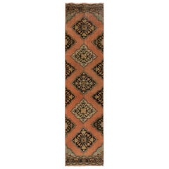 3x12.7 Ft Vintage Anatolian Runner Rug, 100% Wool, Hand-Knotted Corridor Carpet