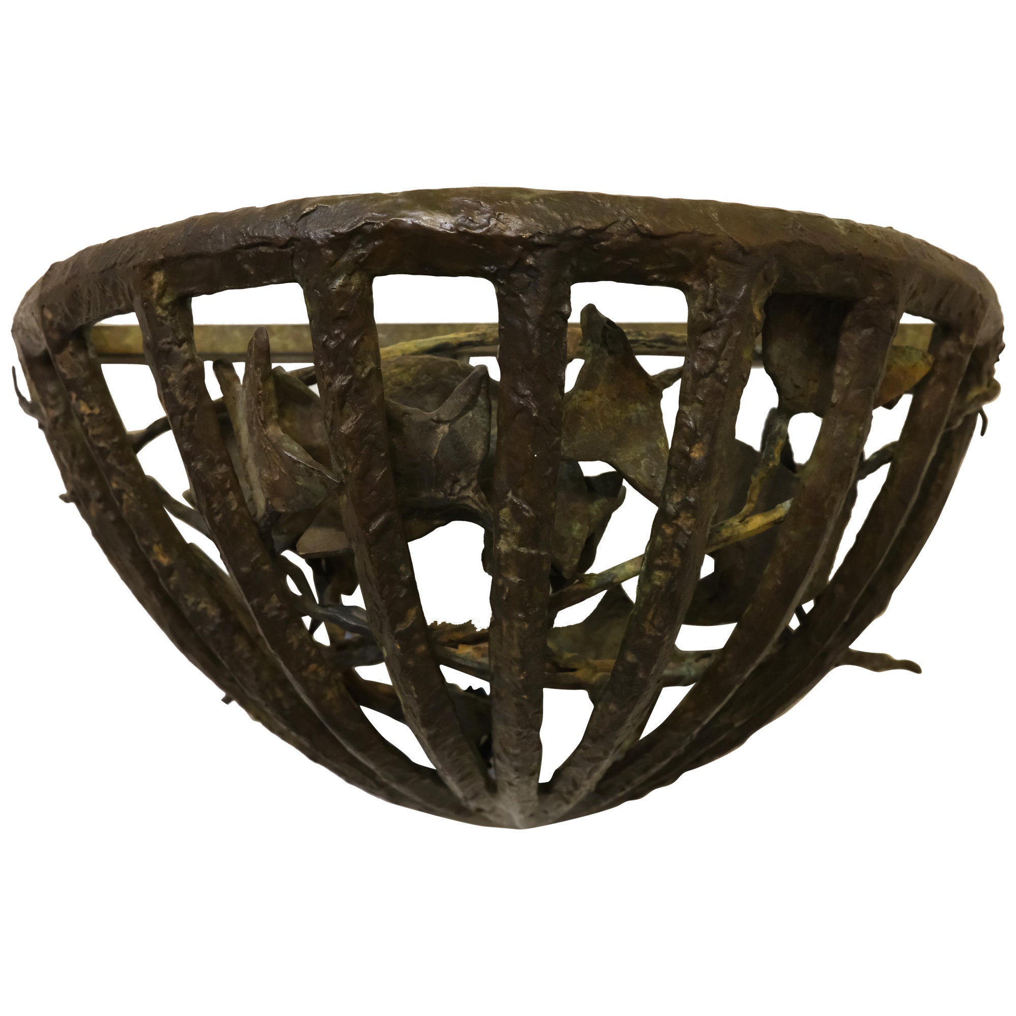 Philippe Anthonioz (1953), patinated bronze sconce, circa 1988, France. For Sale