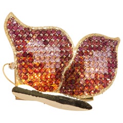 Gorgeous Butterfly Sconce Faceted Crystal Glass , Palwa, 1970s