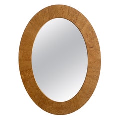 Wurzelholz Ahorn Art Deco Oval Mirror 1970s Mid-Century Modern Vintage #2