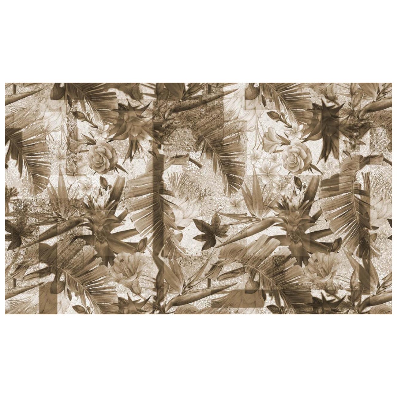 Mystic Flowers Gold Wall Paper in Fabric also suitable for wet area  For Sale