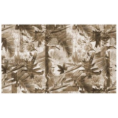 Mystic Flowers Gold Wall Paper in Fabric also suitable for wet area