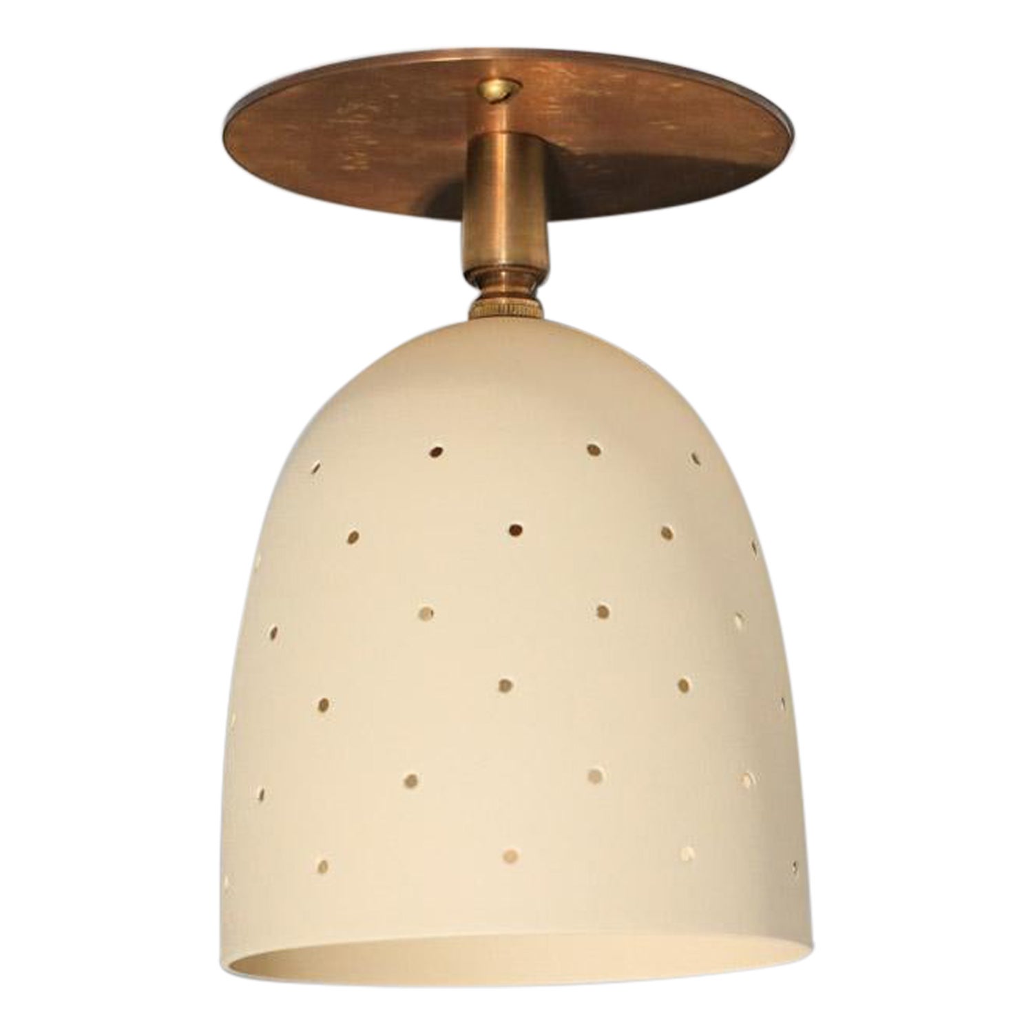 Modern spotlight with lacquered metal and patinated brass