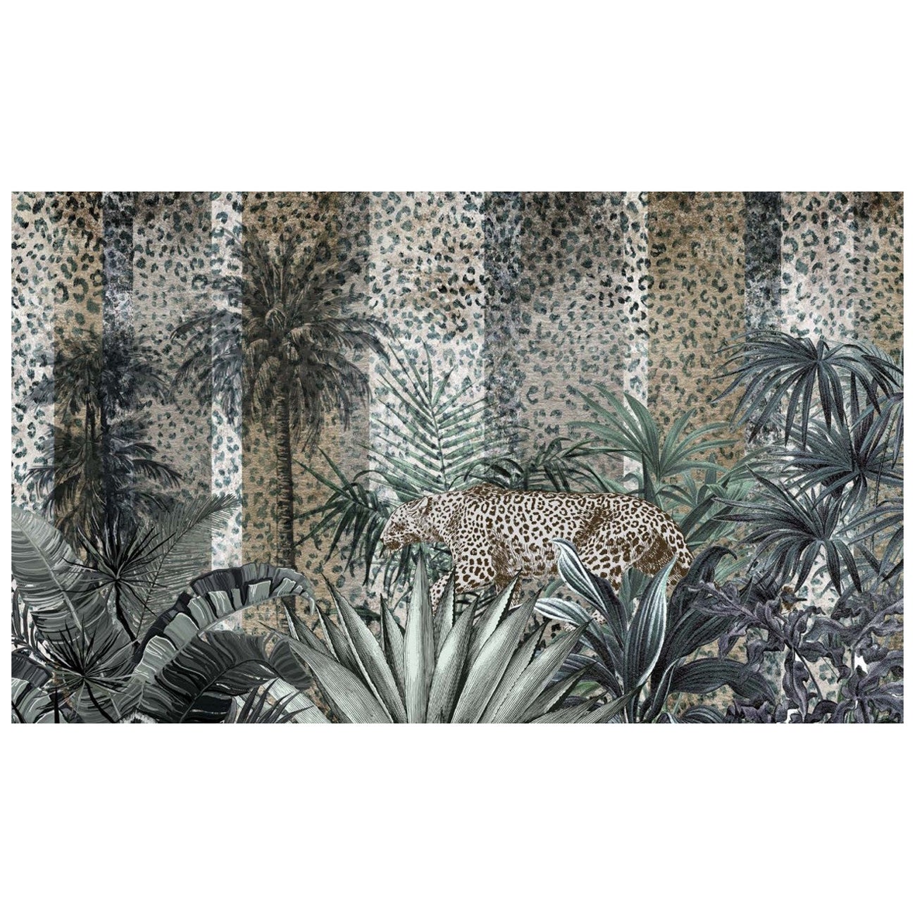 Wild Nature Leopard Wall Paper in Fabric also suitable for wet area  For Sale
