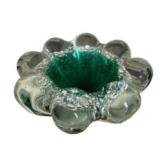 Vintage Murano glass bowl or ashtray by Seguso 1970s 
