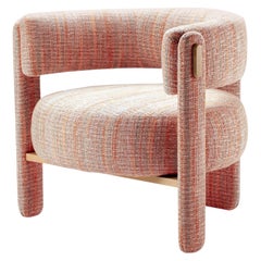 Sillón Two Choux con tela Bayes Sunset y tela Sunshine y detalles de madera