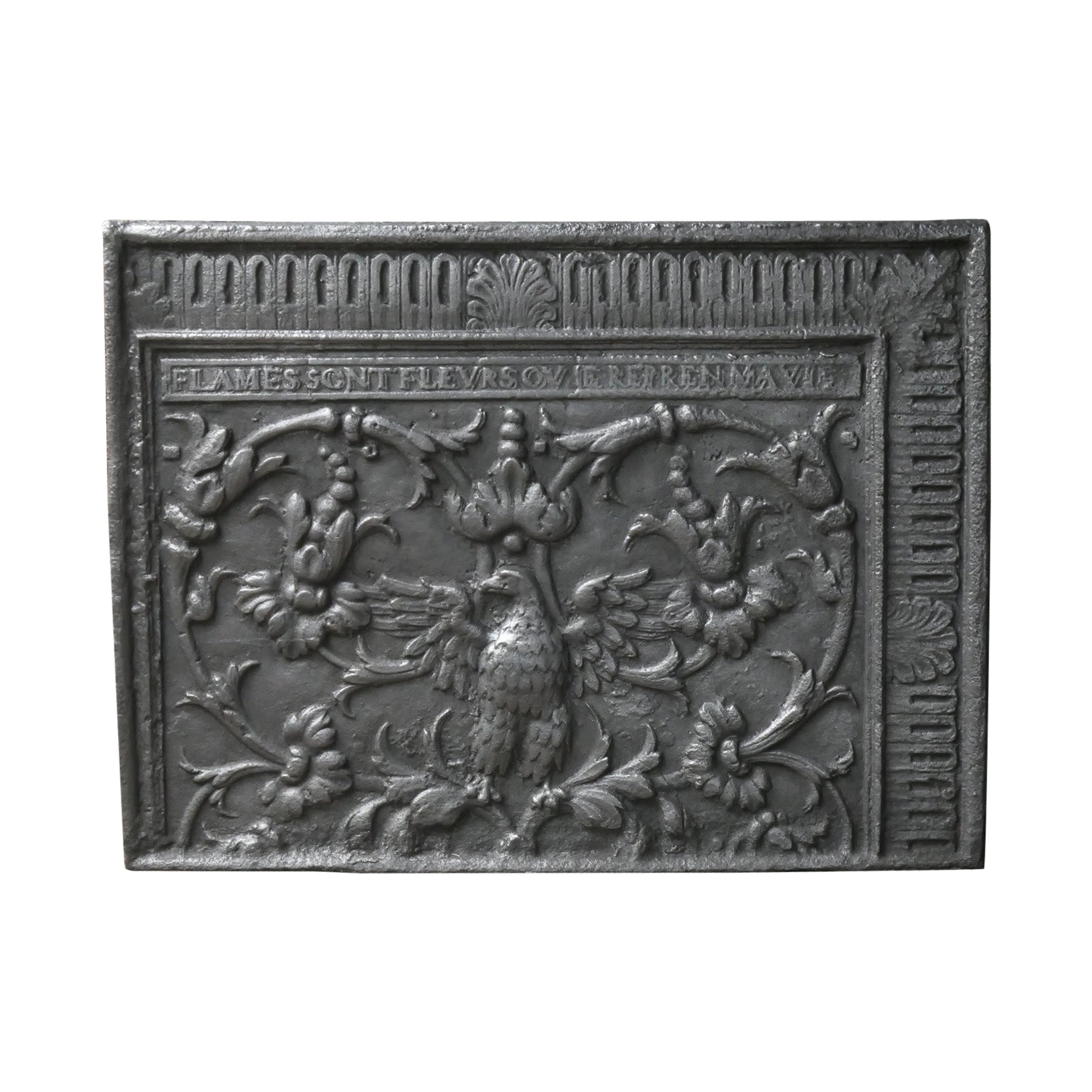 French Louis XIV Style 'Phoenix' Fireback, 19th-20th Century For Sale