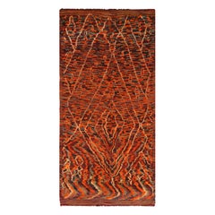 Primitiver bunter marokkanischer Stammeskunst-Teppich im Vintage-Stil 5' x 10'5"