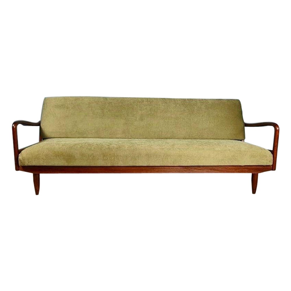 Greaves & Thomas Green Sofa Bed Mid Century Vintage Retro MCM For Sale