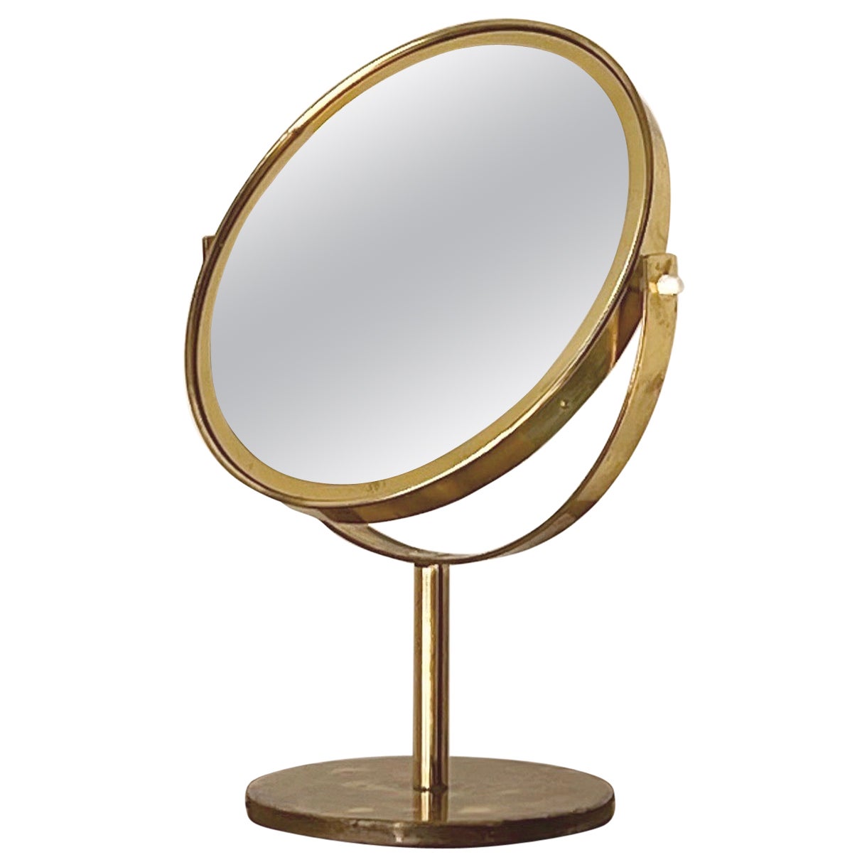 Mid-20th Century Brass Table Mirror by Hans Agne Jakobsson, Sweden For Sale