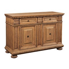 Armario Buffet de Estilo Italiano, Bien Tallado en Madera con Gran Guarnición, 1,5 m de Ancho