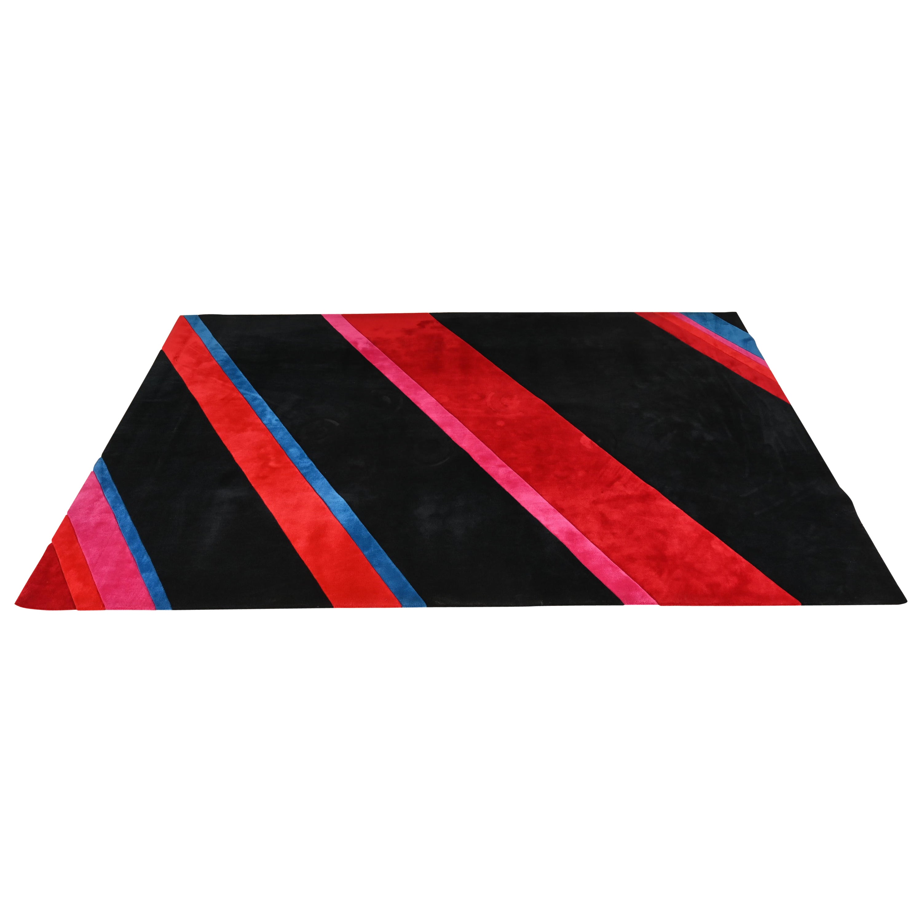 The Moderns Modern Large Room Size Abstract Striped Rug, Circa 1980s (Tapis à rayures abstraites de grande taille)