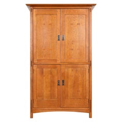 Used Stickley Mission Oak Arts & Crafts Media Armoire Cabinet