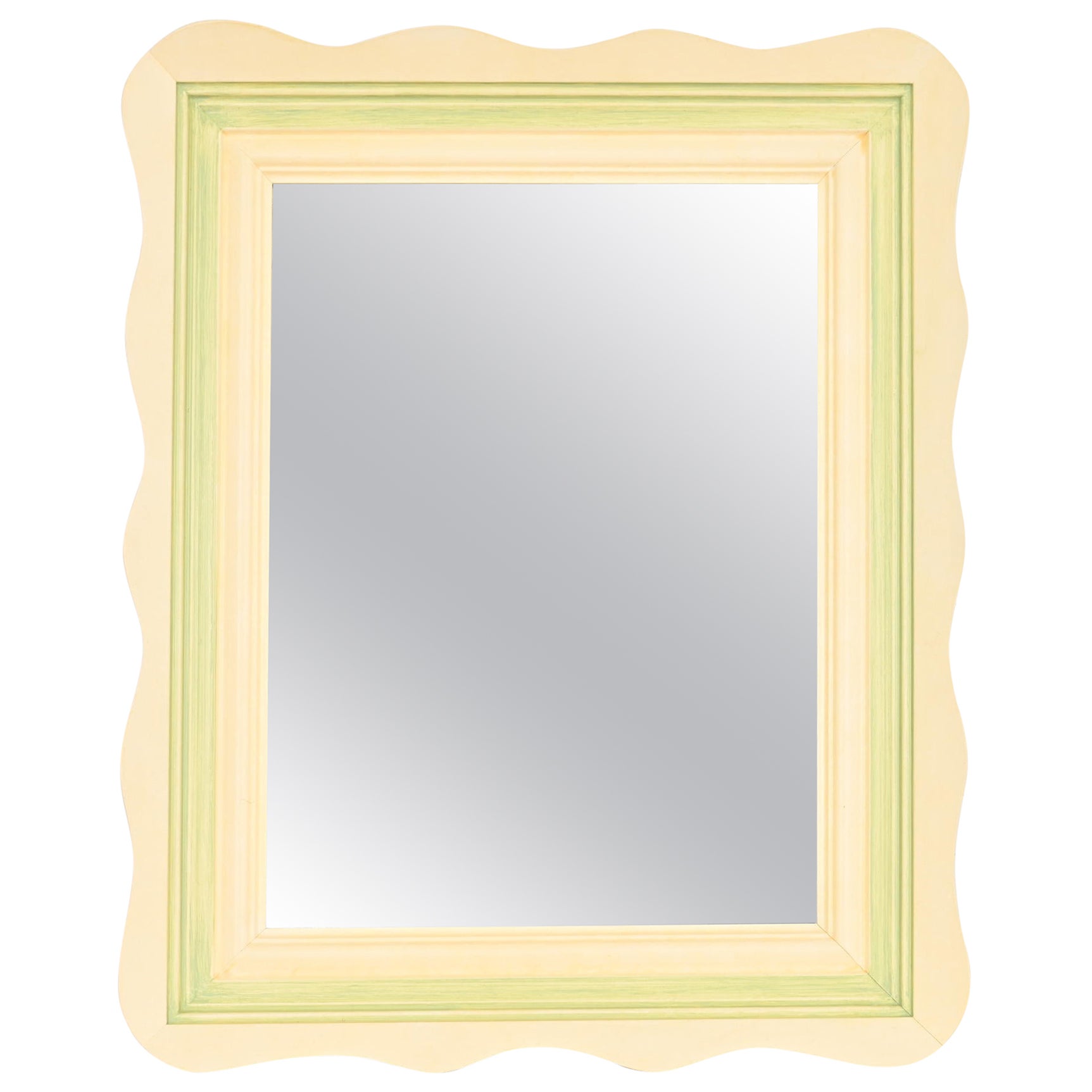 Baker Furniture French Carved Cream Lacquered Wall Mirror For Sale