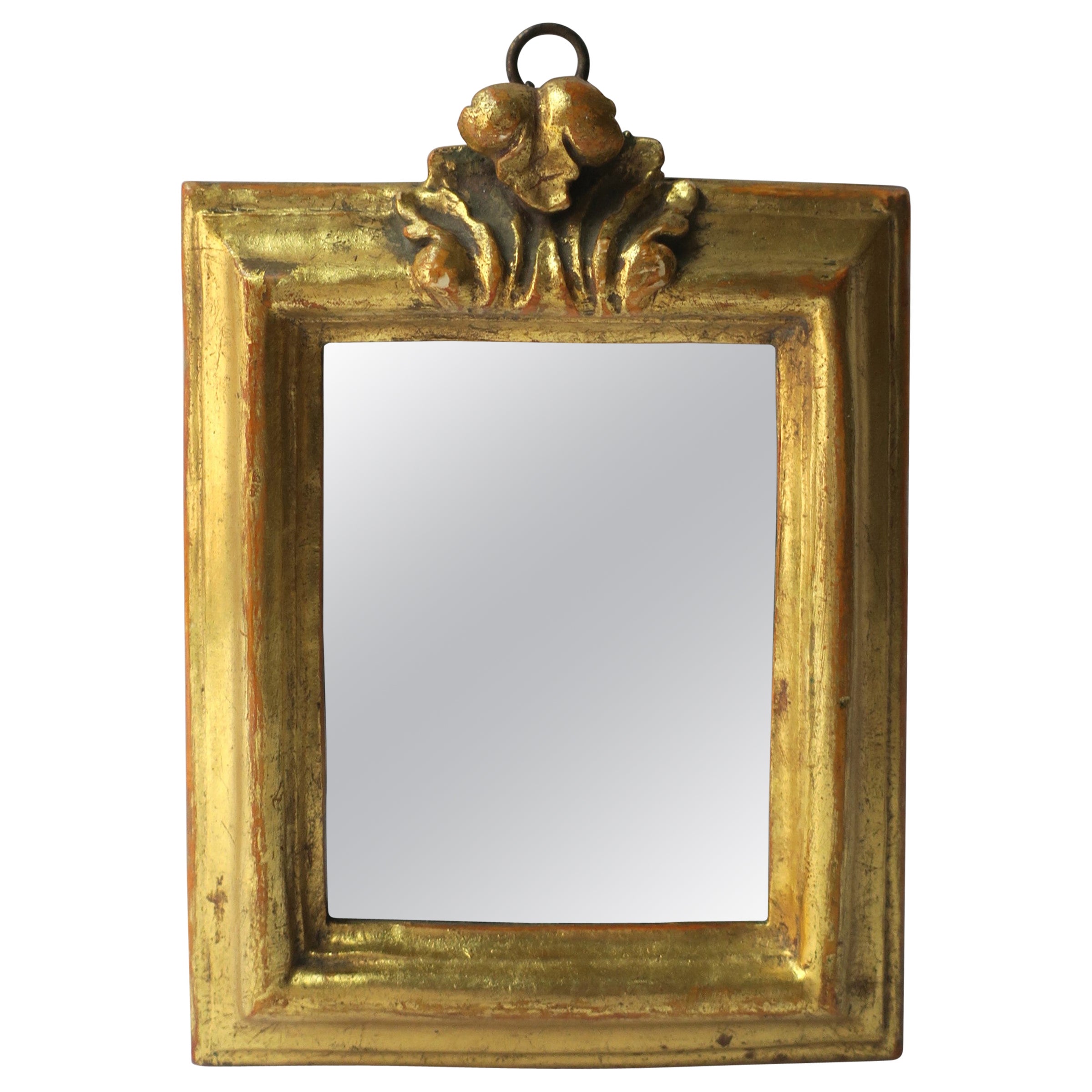 Italian Gold Giltwood Wall Mirror, Small For Sale