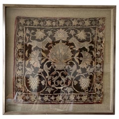 Antique 17th C silk metal thread velvet panel