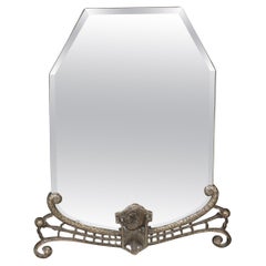 French Art Deco Style Wall Hanging Mirror In The Manner of Oscar Bach