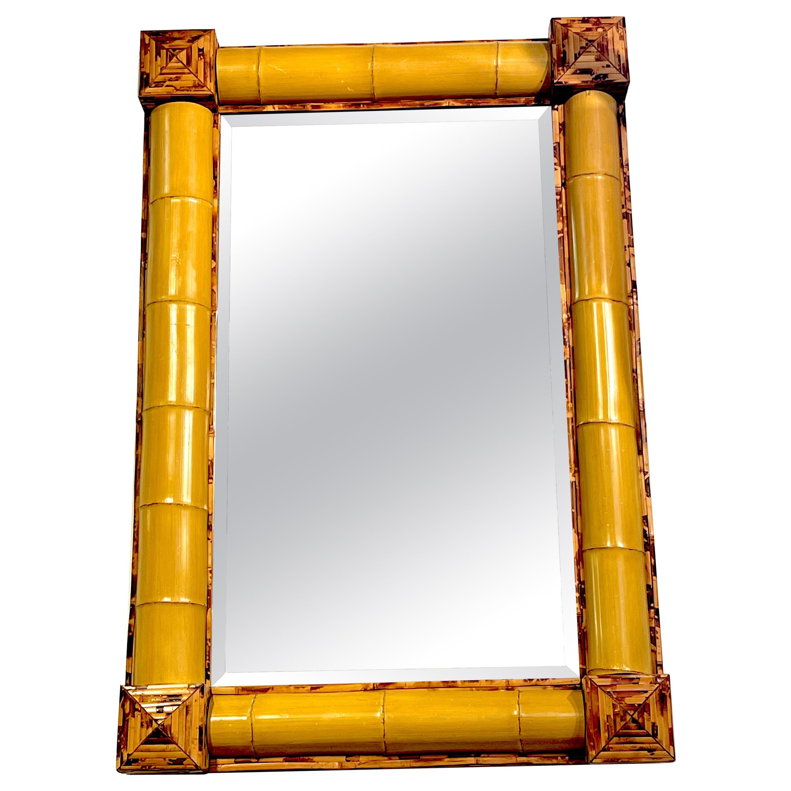 Large Coastal Bamboo Mirror  For Sale