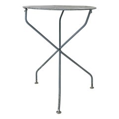 Used French Blue Metal Garden Table