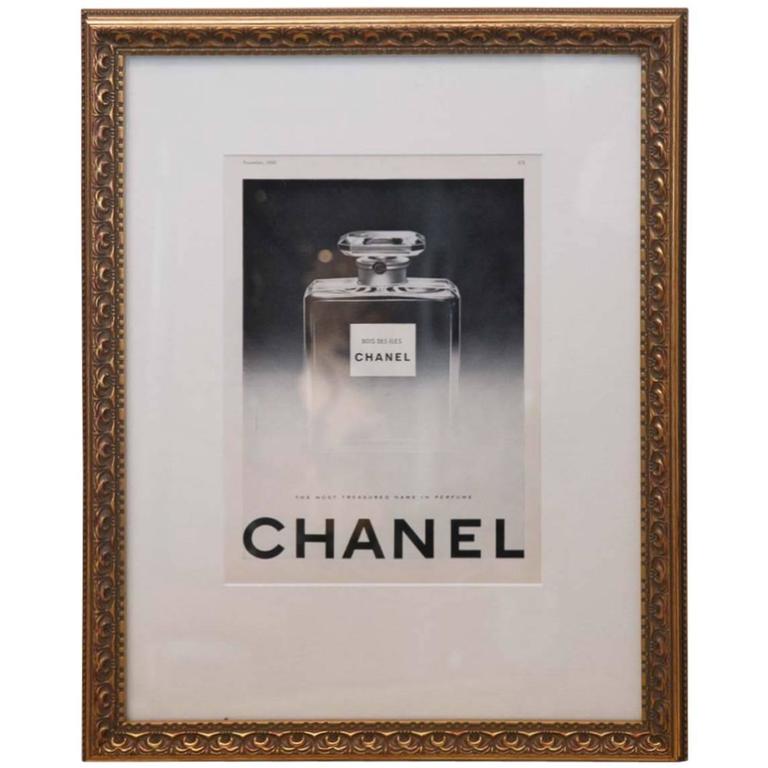 Vintage Framed Original Chanel Perfume Ad