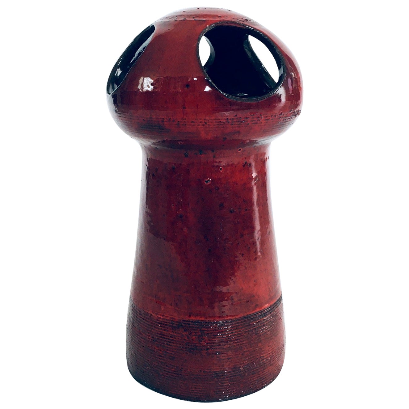 Art Pottery Studio Tower Vase by Emiel Laskaris for Perignem Studios, 1960's For Sale