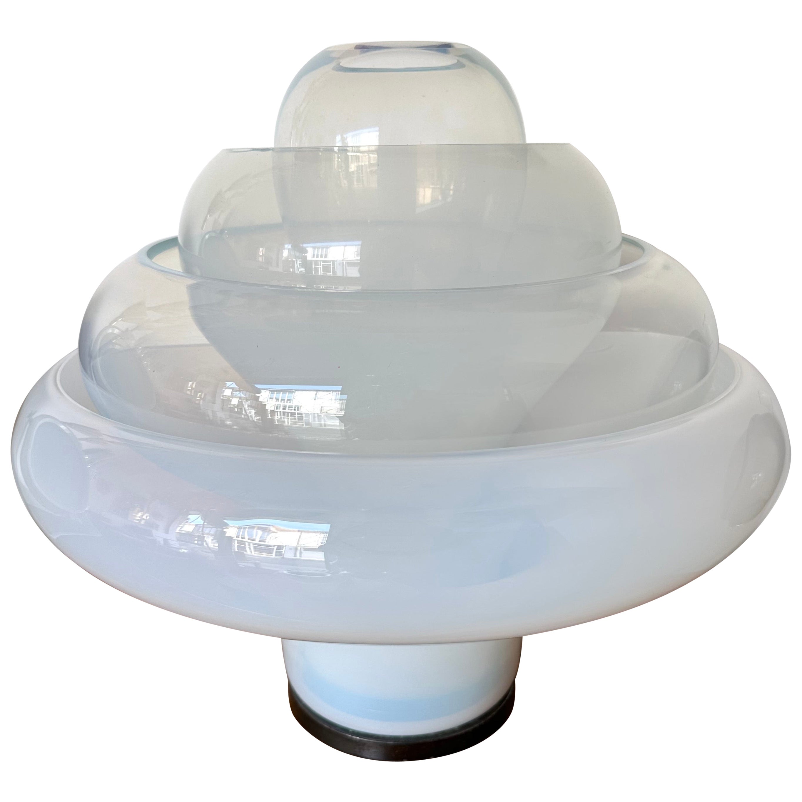 Lotus Lamp LT305 Murano Glass and Metal by Carlo Nason for Mazzega, Italy, 1970s For Sale