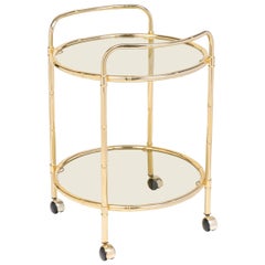 brass bamboo bar cart Mid-Century French Brass Faux Bamboo Maison Baguès Bar Cart