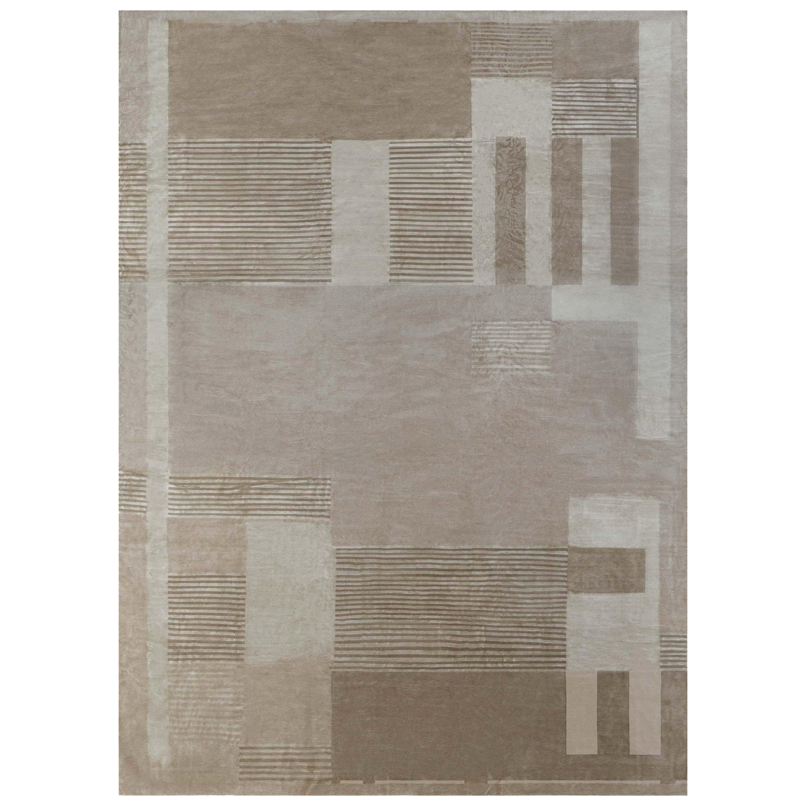 Modern Art Deco Style Handmade Rug by Doris Leslie Blau For Sale