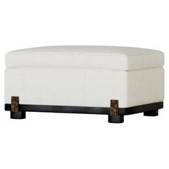 Ida Footstool, in Cast Bronze Details, Handcrafted in Portugal by Duistt