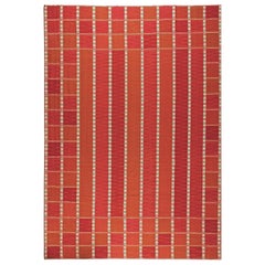 Moderner übergroßer roter Flachgewebe-Teppich im schwedischen Stil von Doris Leslie Blau