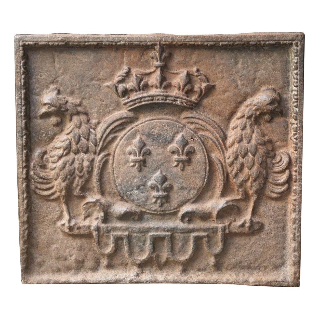 French Louis XIV Style 'Arms of France' Fireback / Backsplash, 20th Century For Sale