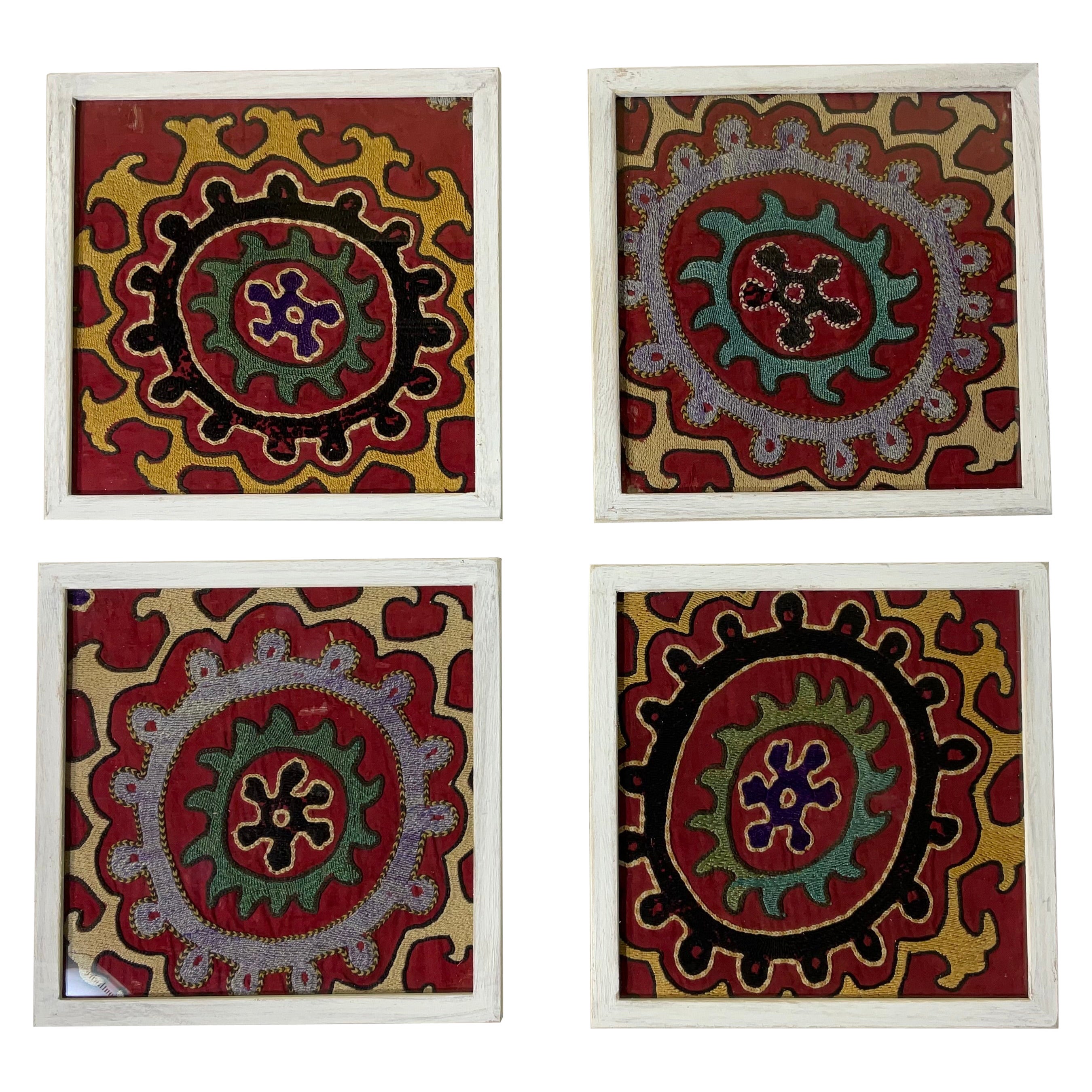 Set of Four Antique Suzani Wall Hanging