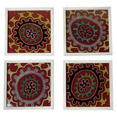 Set of Four Antique Suzani Wall Hanging