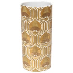 1970s Porcelain Cylinder Vase by Bjorn Wiinblad for Rosenthal