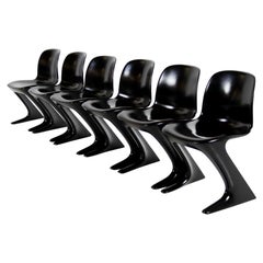 Vintage Set of 6 Space Age 'Z Chair' Dining Chairs by Ernst Moeckl for Horn Collection