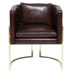 Leather and Brass Julius Chair by Duistt