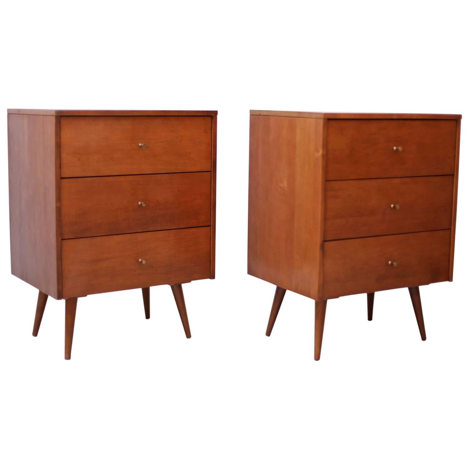 Set of Two Chest of Drawers by Paul McCobb in Dark Maple