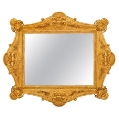  Miroir baroque italien du début du 19e siècle en bois doré