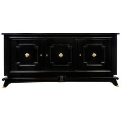 French Art Deco Ebonized Cherry Wood Buffet in the Manner of André Arbus