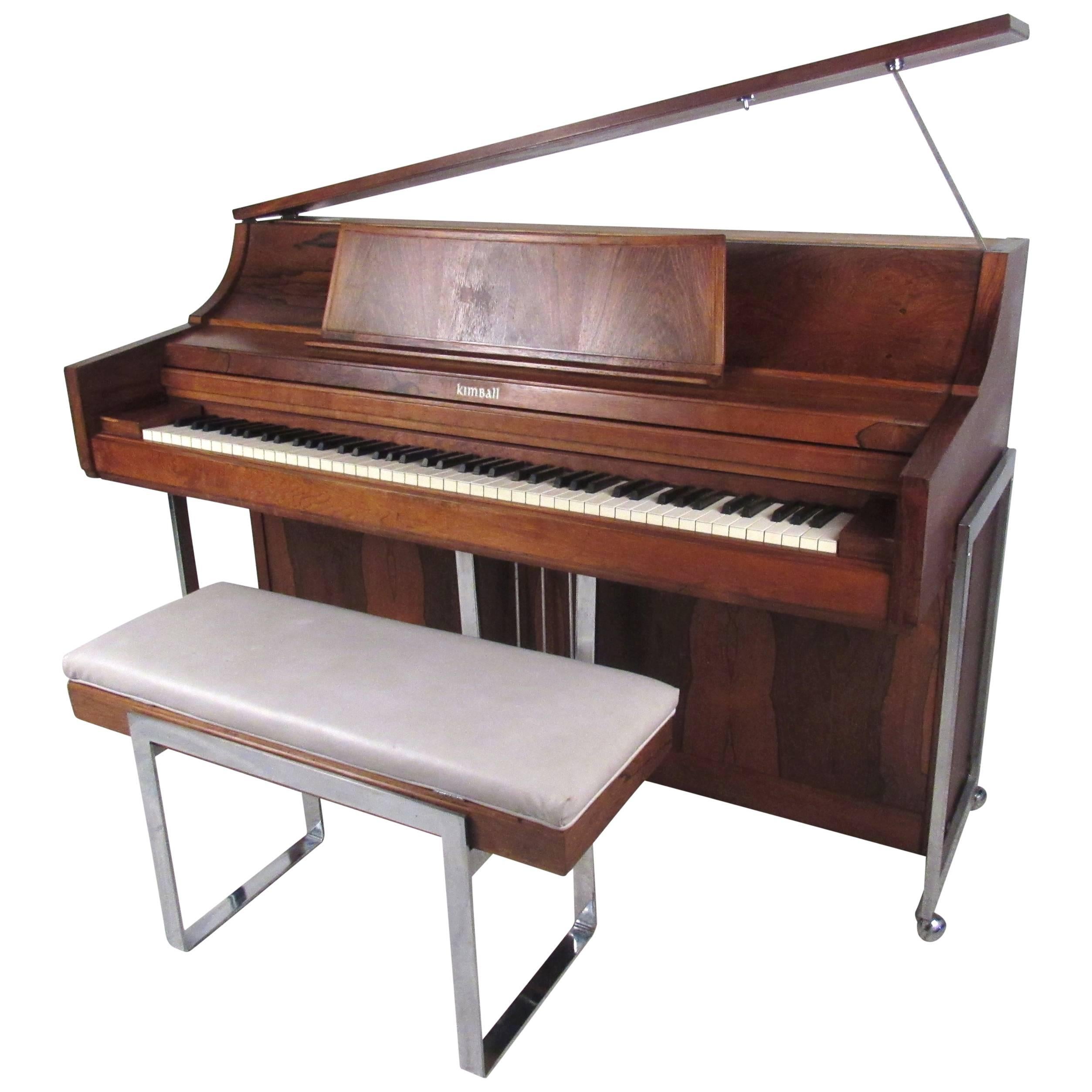 Exquisite Midcentury Rosewood Piano by Kimball