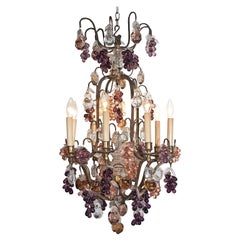 19th Century Louis XV Bronze and Baccarat Crystal Chandelier
