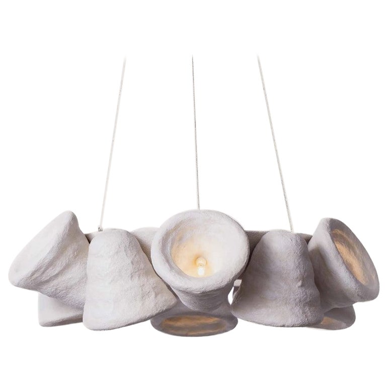 Pendant pottery modern ceramic Lamp chandelier lighting hanging bell jar ceiling For Sale