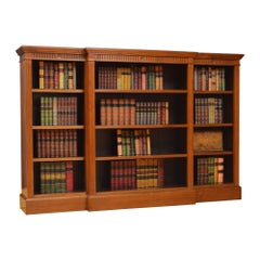 Antique Late Victorian Solid Walnut Open Bookcase