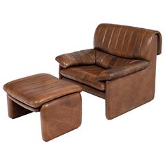 Vintage De Sede DS-85 Soft Leather Armchair and Ottoman