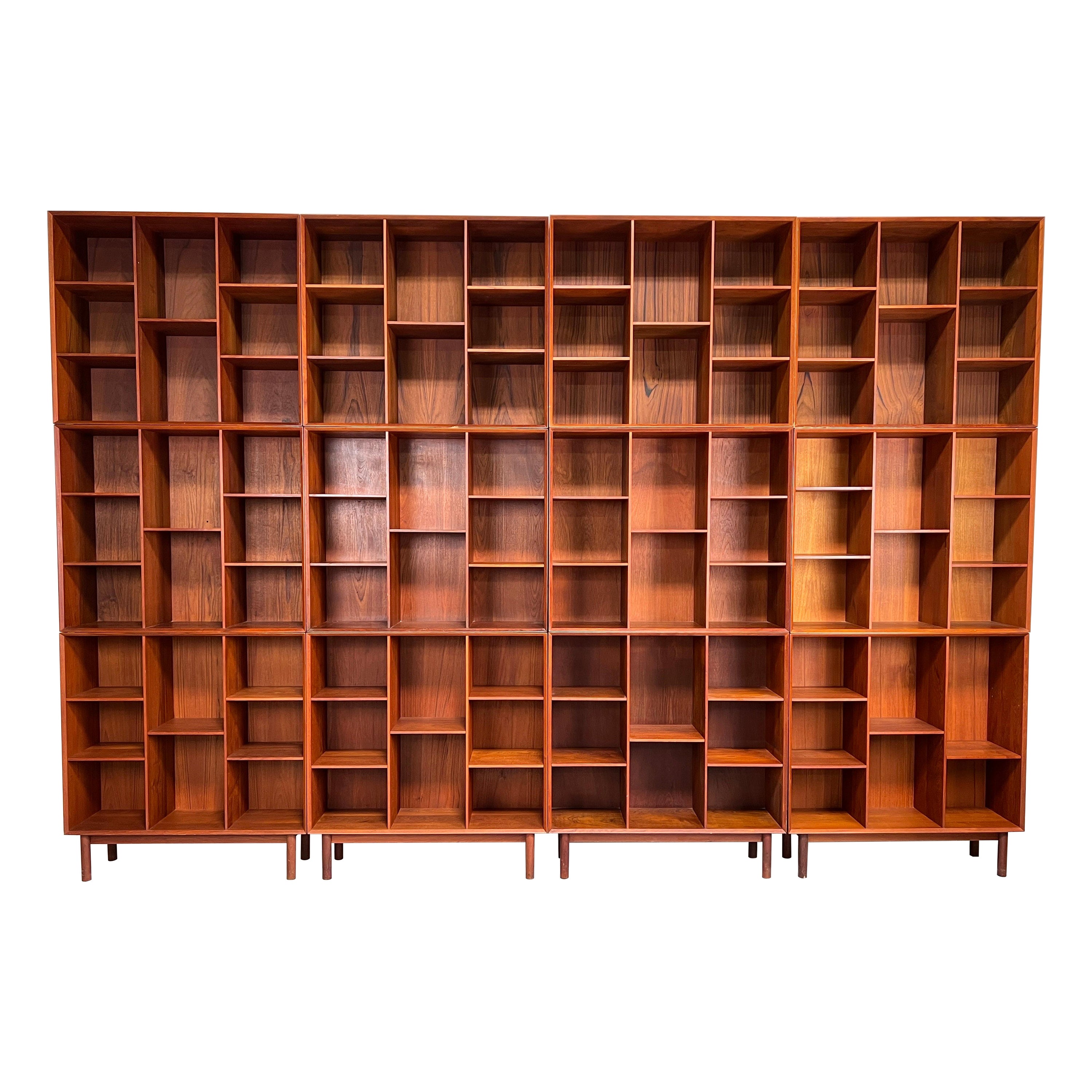 Set of Twelve Modular Bookcases by Peter Hvidt and Orla Mølgaard-Nielsen For Sale