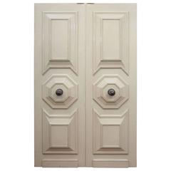 Pair of Ivory Lacquered Doors by Jean Deves